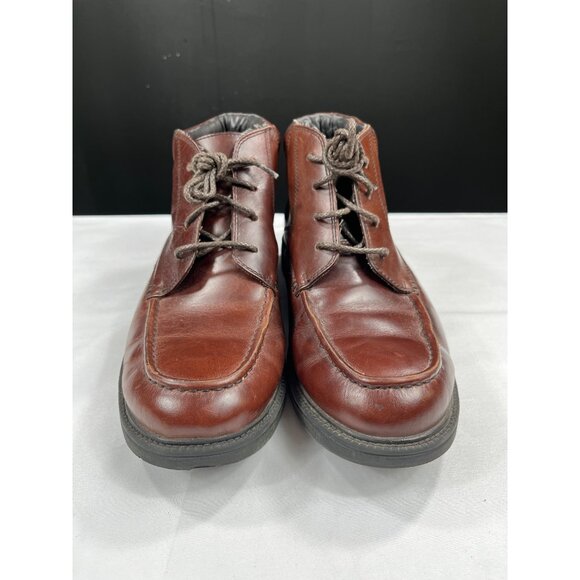 Dockers SKU 7665 Mens Brown Leather Lace Up Boots Size 10 - Picture 1 of 9